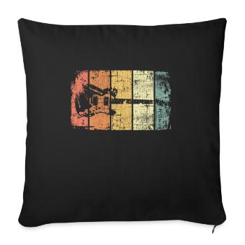 Guitare électrique guitariste vintage - Housse de coussin décorative 45 x 45 cm - noir - Devant