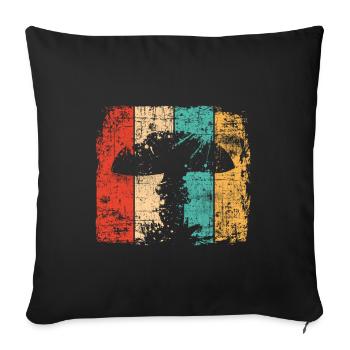 Mushroom vintage - Sofa pillowcase 17,3'' x 17,3'' (45 x 45 cm) - black - Front