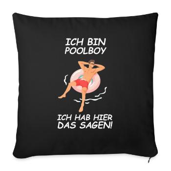Poolboy Bademeister Rettungsschwimmer Lifeguard - Sofakissenbezug 45 x 45 cm - Schwarz - Vorne
