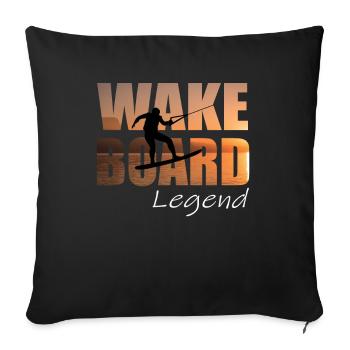 Légende du wakeboard - Housse de coussin décorative 45 x 45 cm - noir - Devant