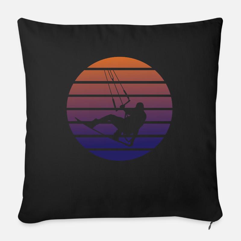 Kitesurfen - Sofakissenbezug 45 x 45 cm - Schwarz