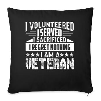 Veteran Ich bin ein Veteran Shirts - Sofakissenbezug 45 x 45 cm - Schwarz - Vorne