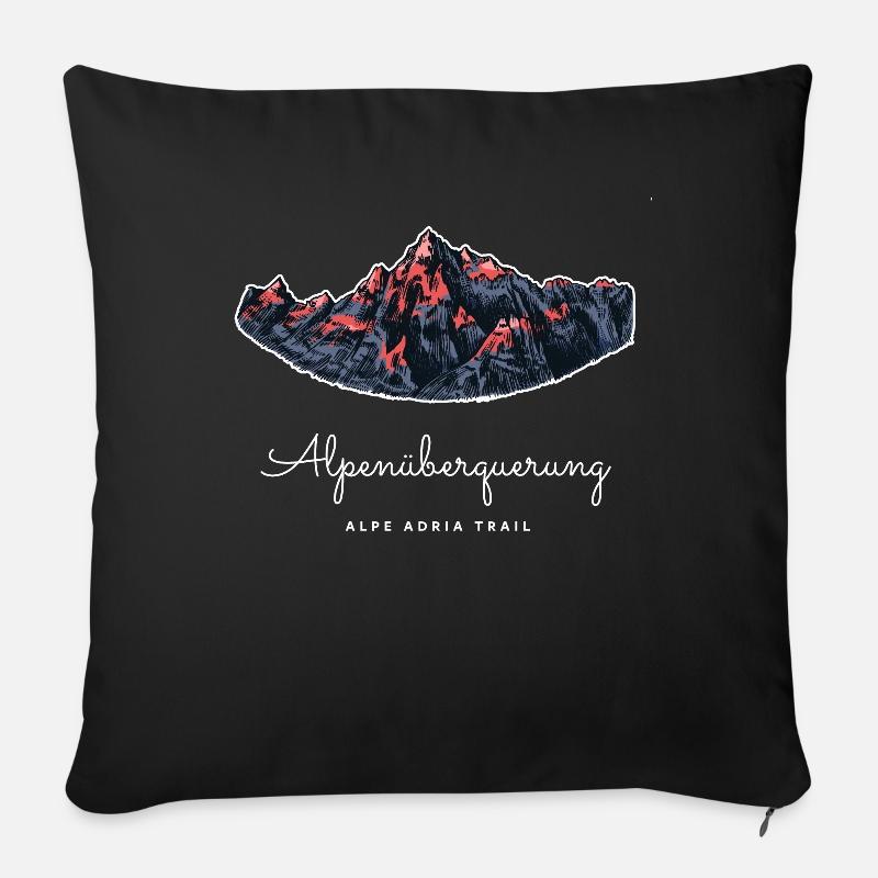 Alpenüberquerung Alpe Adria Trail - Sofakissenbezug 45 x 45 cm - Schwarz