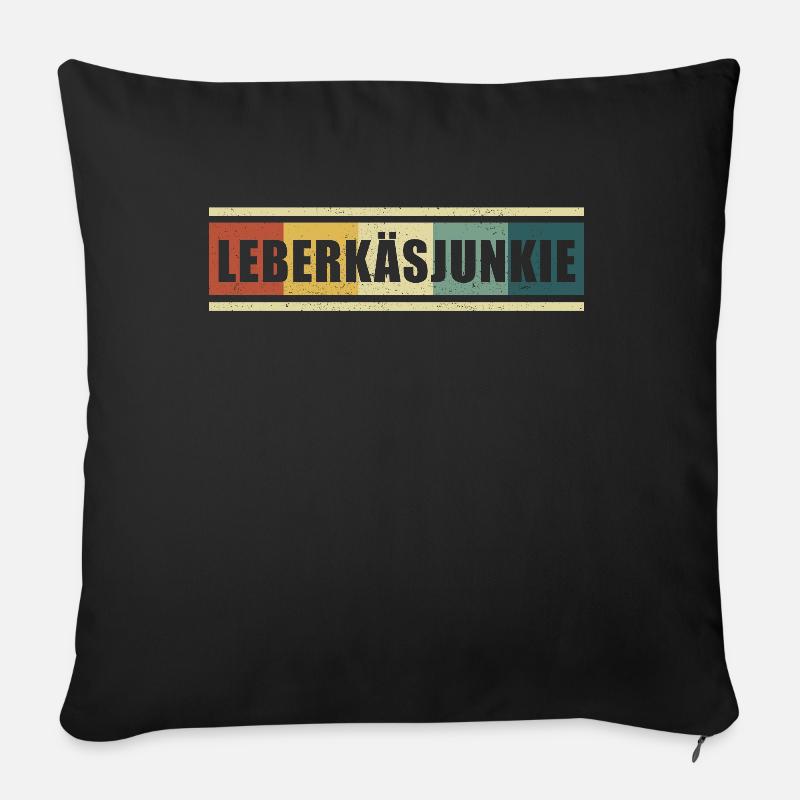 Leberkäsjunkie Leberkäse Geschenk - Sofakissenbezug 45 x 45 cm - Schwarz