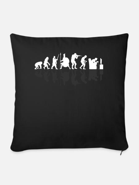 Gamer Evolution Zocker Entwicklung Gaming - Sofakissenbezug 45 x 45 cm - Schwarz