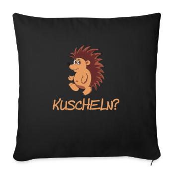 Igel zum Kuscheln Lustiger süßer Igel zum kuscheln - Sofakissenbezug 45 x 45 cm - Schwarz - Vorne