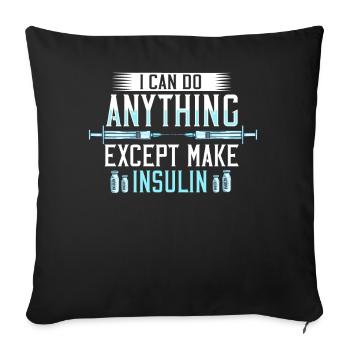 Insulin T1D type 1 diabetes diabetic diabetic - Sofa pillowcase 17,3'' x 17,3'' (45 x 45 cm) - black - Front