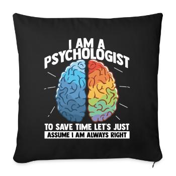 Psychology Brain Psychobilly Freud Therapist - Sofa pillowcase 17,3'' x 17,3'' (45 x 45 cm) - black - Front