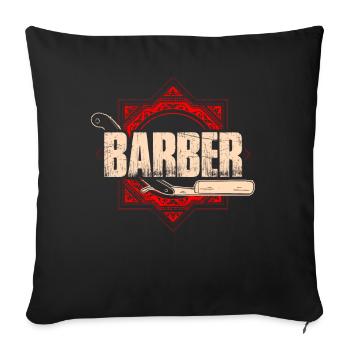 Barber profession beard beard bearer beard care hairdresser - Sofa pillowcase 17,3'' x 17,3'' (45 x 45 cm) - black - Front