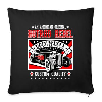 Rockabilly Vintage Cars Rocker Rock N Roll - Sofa pillowcase 17,3'' x 17,3'' (45 x 45 cm) - black - Front