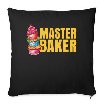 Master baker - baker baker baker cupcake - Sofa pillowcase 17,3'' x 17,3'' (45 x 45 cm) - black - Front