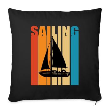 Segelboot - Sofakissenbezug 45 x 45 cm - Schwarz - Vorne