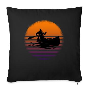 canoe - Sofa pillowcase 17,3'' x 17,3'' (45 x 45 cm) - black - Front