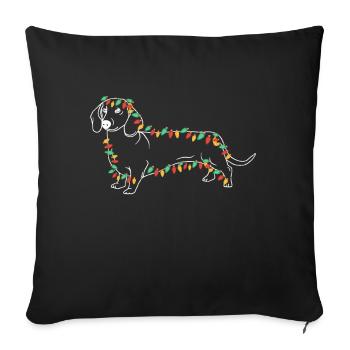 Dachshund Christmas funny dog - Sofa pillowcase 17,3'' x 17,3'' (45 x 45 cm) - black - Front