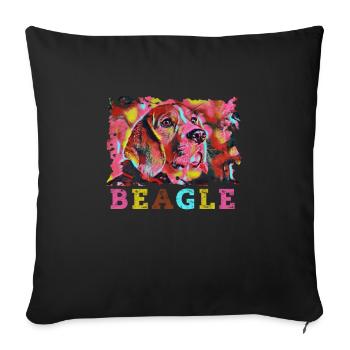Beagle Mania - Sofa pillowcase 17,3'' x 17,3'' (45 x 45 cm) - black - Front