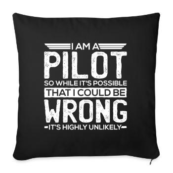 Pilot gifts - pilot - Sofa pillowcase 17,3'' x 17,3'' (45 x 45 cm) - black - Front