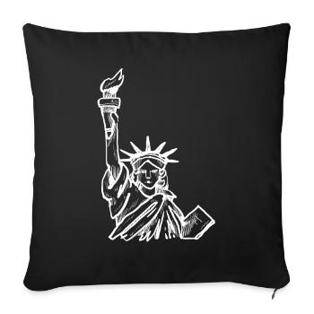 Statue of Liberty USA - Sofa pillowcase 17,3'' x 17,3'' (45 x 45 cm) - black - Front