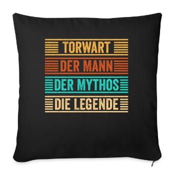 Torwart Papa Torhüter Opa Vatertag Fußball Geschen - Sofakissenbezug 45 x 45 cm - Schwarz - Vorne