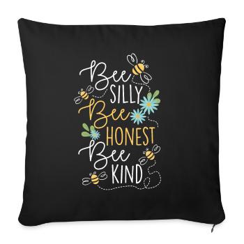Bee Silly Bee Honest Bee Child Beekeeper Honey Bee - Sofa pillowcase 17,3'' x 17,3'' (45 x 45 cm) - black - Front