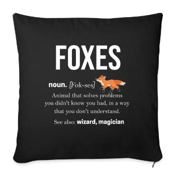 Renard - Housse de coussin décorative 45 x 45 cm - noir - Devant
