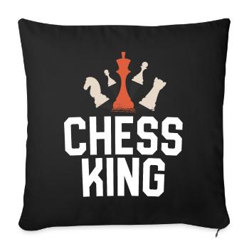 Chess King Shirt Geschenk für ihn King & Queen Chess - Sofakissenbezug 45 x 45 cm - Schwarz - Vorne