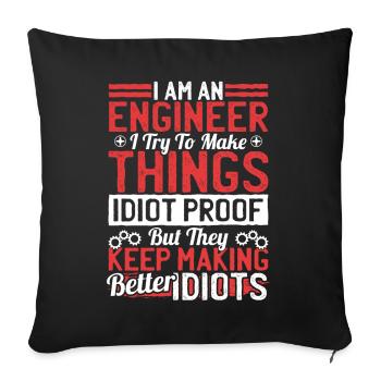 Engineer Gift - Engineer - Sofa pillowcase 17,3'' x 17,3'' (45 x 45 cm) - black - Front