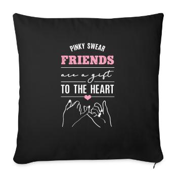 Pinky Swear Friendship Oath Girlfriend BFF - Sofa pillowcase 17,3'' x 17,3'' (45 x 45 cm) - black - Front