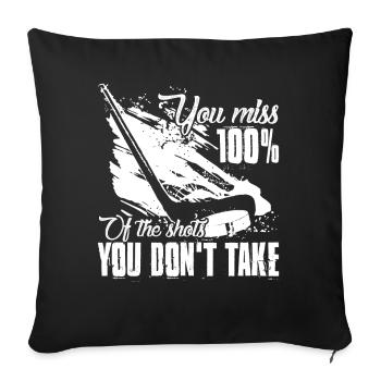 Hockey Hockey drôle - Housse de coussin décorative 45 x 45 cm - noir - Devant