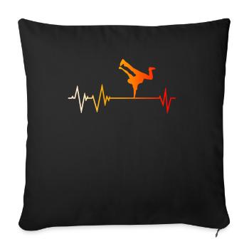 Breakdancing heartbeat - Sofa pillowcase 17,3'' x 17,3'' (45 x 45 cm) - black - Front