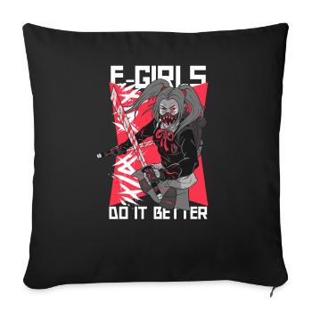 EGirl disant - Housse de coussin décorative 45 x 45 cm - noir - Devant