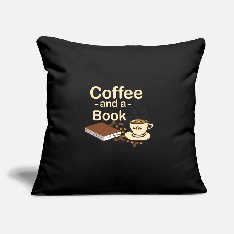 Coffee and a book Sofa pillowcase 17,3'' x 17,3'' (45 x 45 cm)