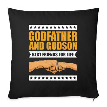 Godfather godson gift godchild godfather uncle - Sofa pillowcase 17,3'' x 17,3'' (45 x 45 cm) - black - Front
