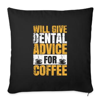 dentist - Sofa pillowcase 17,3'' x 17,3'' (45 x 45 cm) - black - Front