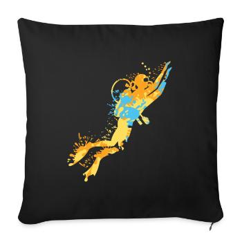 Diver Dive Splash - Sofa pillowcase 17,3'' x 17,3'' (45 x 45 cm) - black - Front