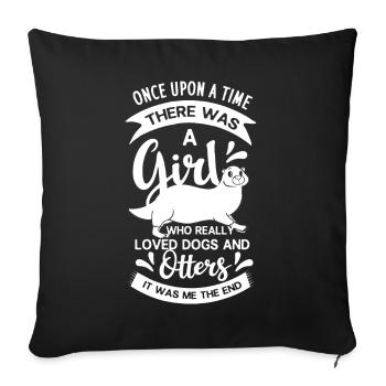 Loutre Loutre de mer Water Marder Loutre géante Martre - Housse de coussin décorative 45 x 45 cm - noir - Devant