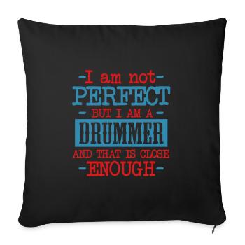 Drummer Drummer Drummer Musicien - Housse de coussin décorative 45 x 45 cm - noir - Devant