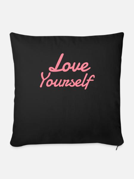 Love yourself - Sofakissenbezug 45 x 45 cm - Schwarz