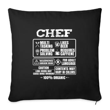 Chef Gift Cooking - Sofa pillowcase 17,3'' x 17,3'' (45 x 45 cm) - black - Front