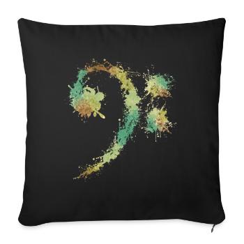 Bass Clef Retro - Cadeau d'amateurs de musique drôle - Housse de coussin décorative 45 x 45 cm - noir - Devant