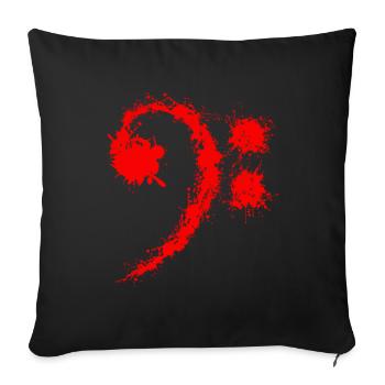 Bass Clef Red - Cadeau drôle d'amateurs de musique - Housse de coussin décorative 45 x 45 cm - noir - Devant