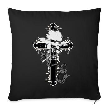 Mafia Italie Gangster Basses Gentleman Sir Cross - Housse de coussin décorative 45 x 45 cm - noir - Devant