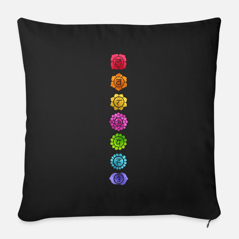 Chakra Tantra Buddhism Yoga - Sofa pillowcase 17,3'' x 17,3'' (45 x 45 cm) - black