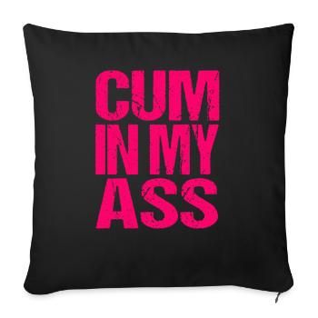 Sex Spruch Anal Porno Swinger - Sofakissenbezug 45 x 45 cm - Schwarz - Vorne