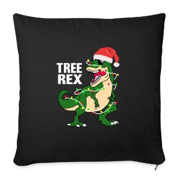 Tree Rex Weihnachten Xmas Dinosaurier Kostüm - Sofakissenbezug 45 x 45 cm - Schwarz - Vorne