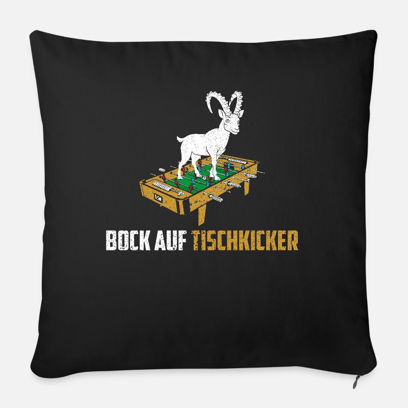 Tischfußball Kicker Tischkicker Geschenk - Sofakissenbezug 45 x 45 cm - Schwarz