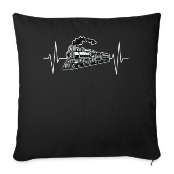 Model train model train EKG line gift - Sofa pillowcase 17,3'' x 17,3'' (45 x 45 cm) - black - Front
