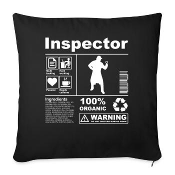 Inspector Product Description - Sofa pillowcase 17,3'' x 17,3'' (45 x 45 cm) - black - Front