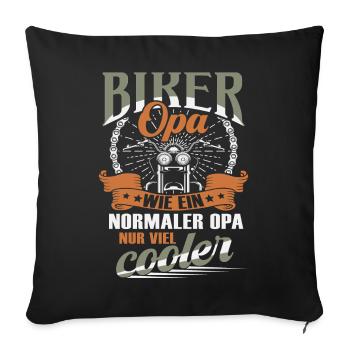 Biker Grandpa Motorcycle Motorcyclist Gift - Sofa pillowcase 17,3'' x 17,3'' (45 x 45 cm) - black - Front