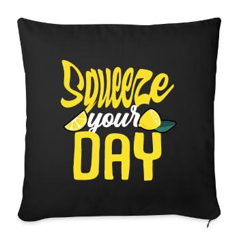 citron - Housse de coussin décorative 45 x 45 cm - noir - Devant