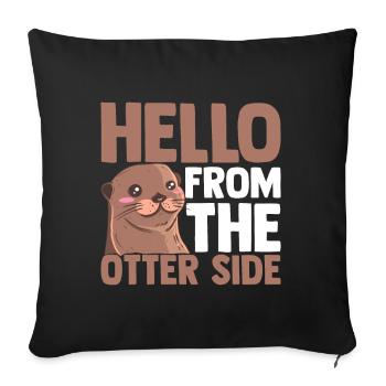 loutre - Housse de coussin décorative 45 x 45 cm - noir - Devant